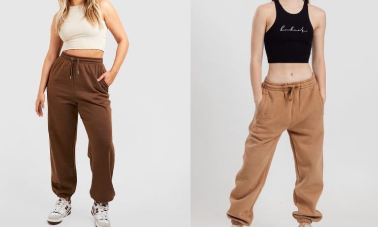 brown sweatpants outfit ideas