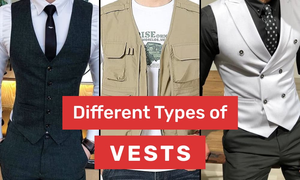 different types of vests detail banner graphic